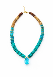 Topaz Quartz Center Turquoise Necklace
