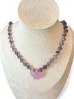 Amethyst Bird Center Lariat Necklace
