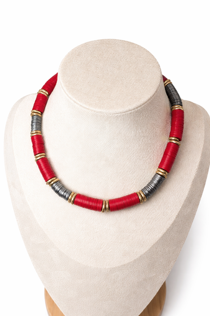 Red Heishi Necklace