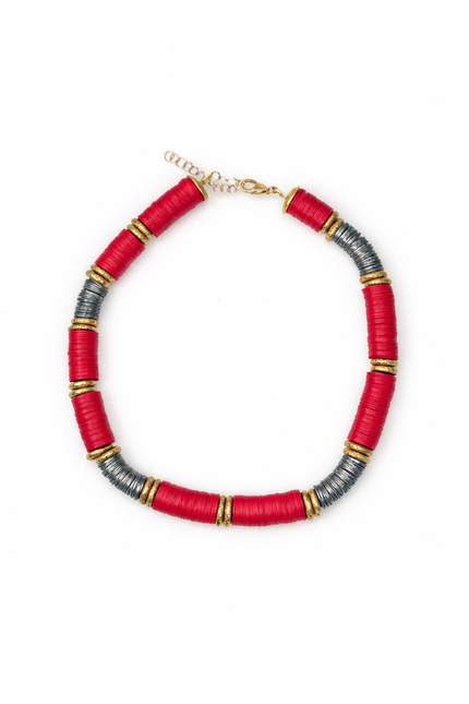 Red Heishi Necklace