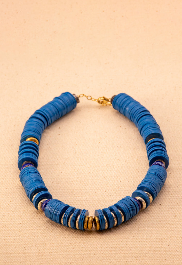 Blue Heishi Life Necklace