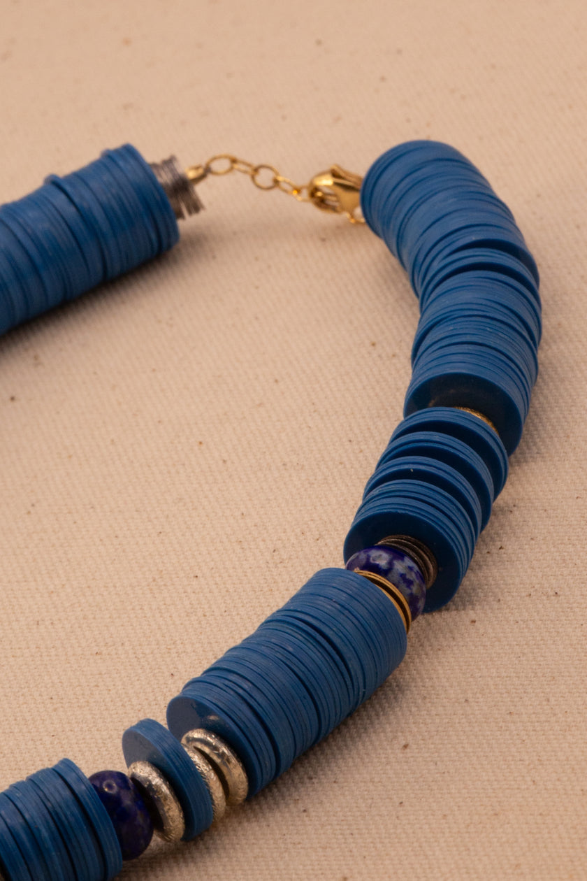 Blue Heishi Life Necklace