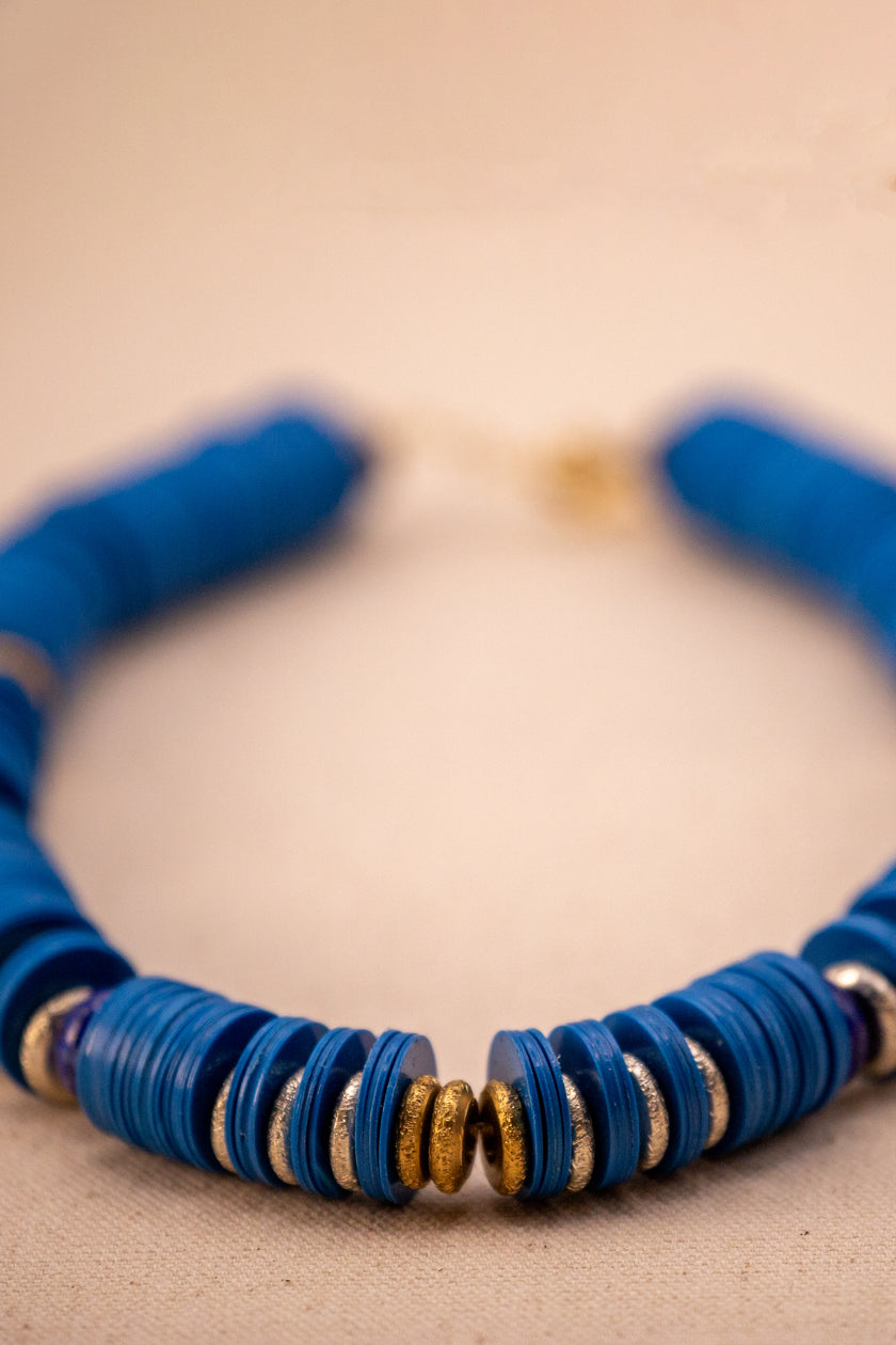 Blue Heishi Life Necklace