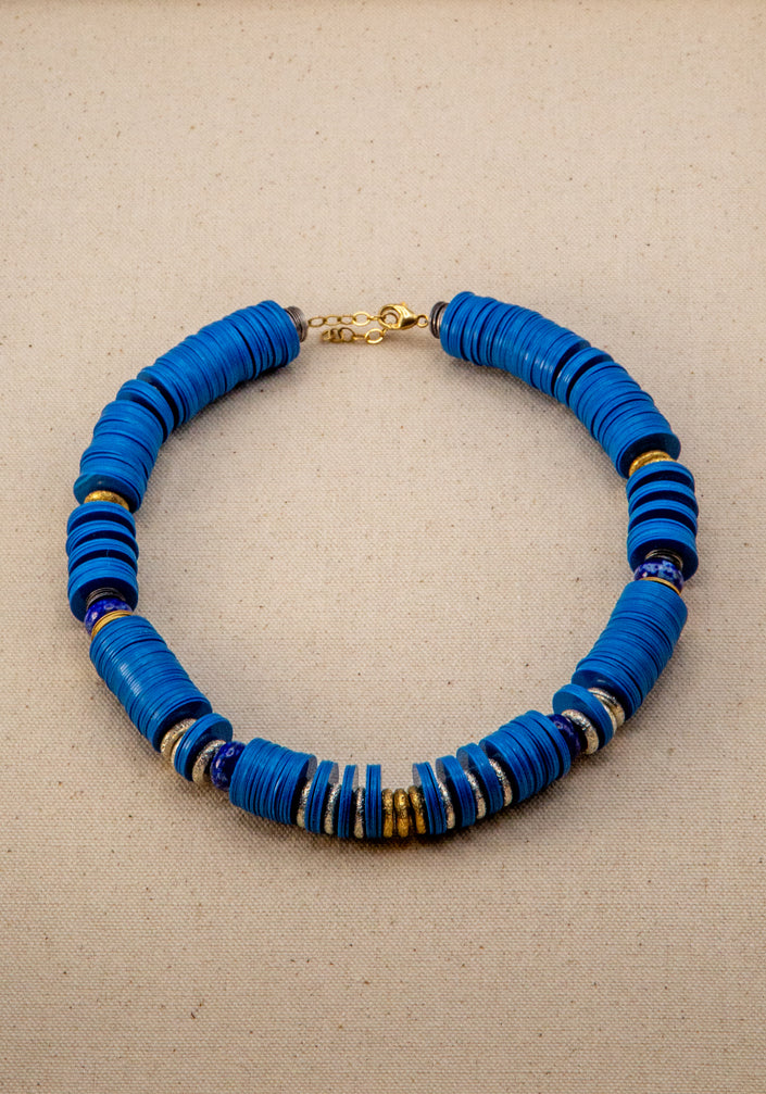 Blue Heishi Life Necklace