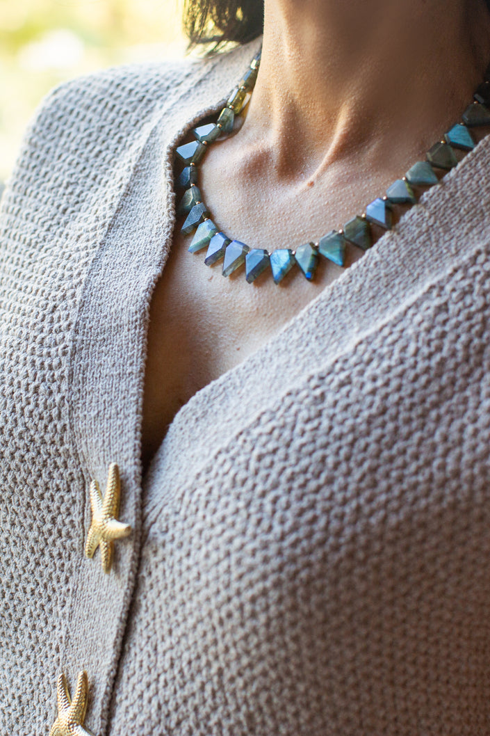 Labradorite Triangle Necklace