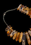 Large Golden Healer Quartz Obelysk Necklace