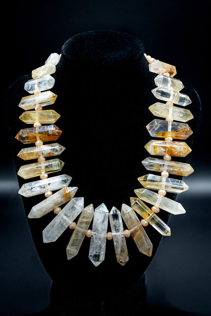 Medium Golden Healer Quartz Obelysk Necklace