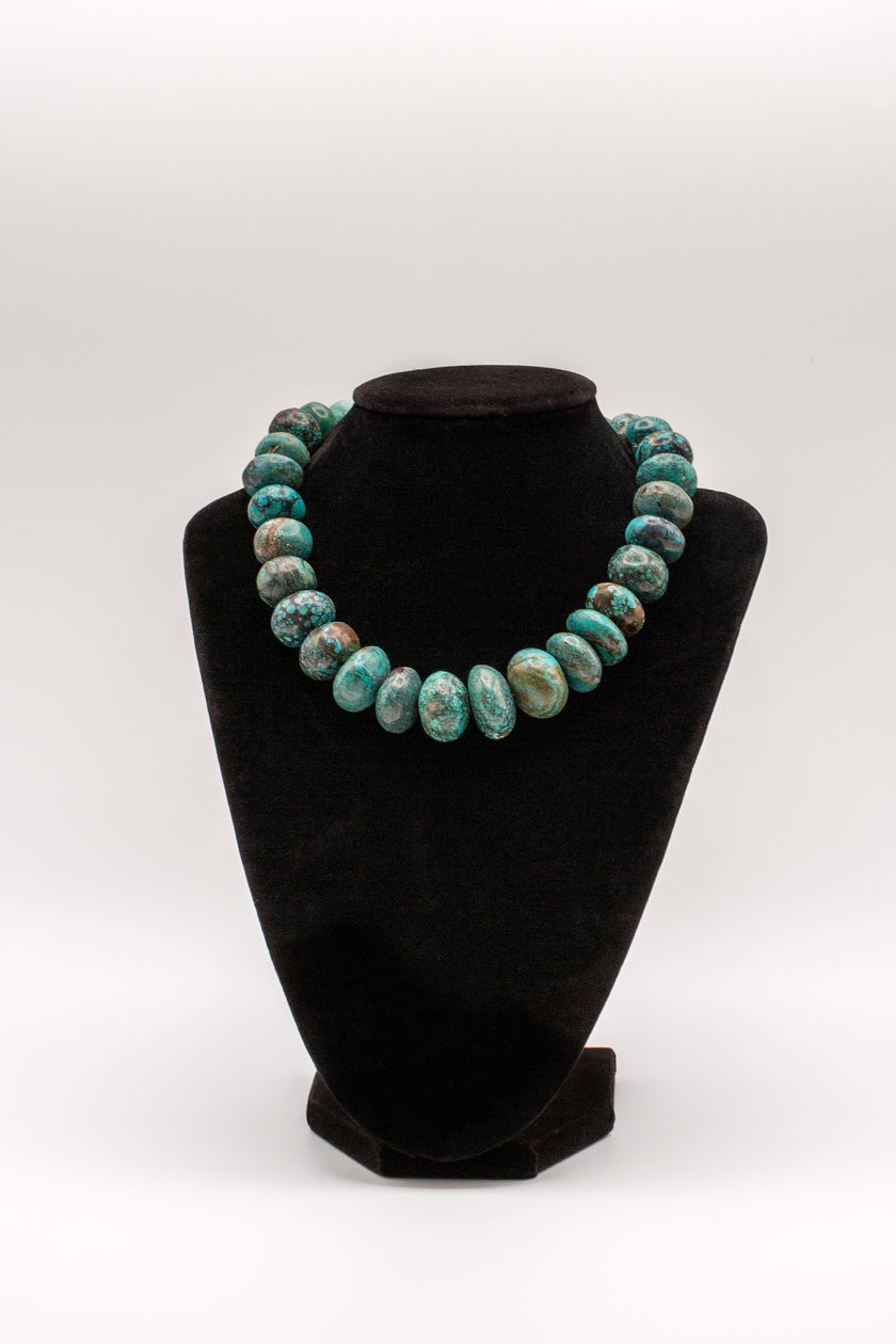 Large Graduated Tibetan Turquoise Necklace