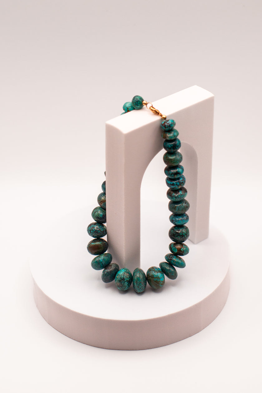 Large Graduated Tibetan Turquoise Necklace
