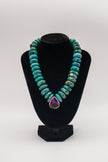 Teardrop Amethyst & Diamonds Center Necklace