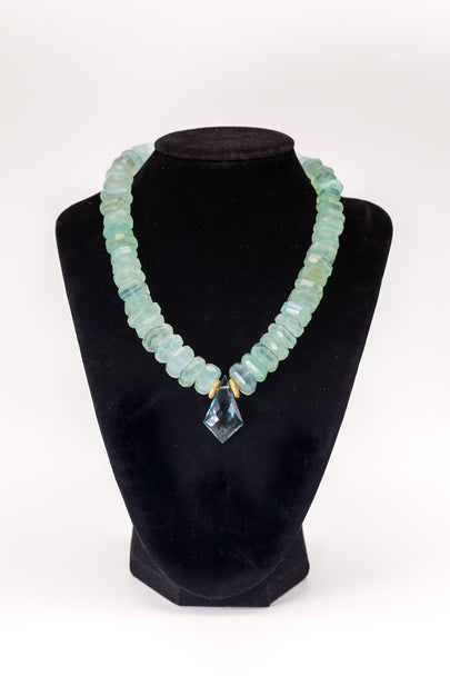 Liquid Blue Aquamarine Center Necklace