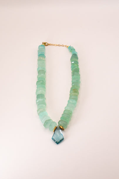Liquid Blue Aquamarine Center Necklace