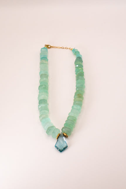 Liquid Blue Aquamarine Center Necklace