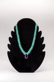 Faceted Amazonite & Amethyst Teardrop Necklace