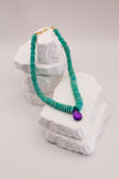 Faceted Amazonite & Amethyst Teardrop Necklace