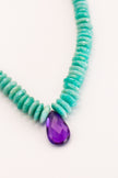 Faceted Amazonite & Amethyst Teardrop Necklace