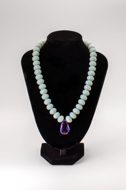 Amazonite & Amethyst Teardrop Necklace