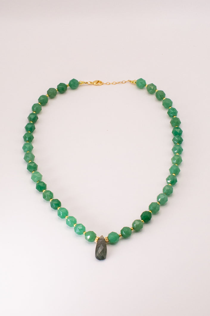 Green Aventurine & Labradorite Center Necklace
