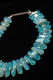 Blue Agate Graduated Obelysk Necklace