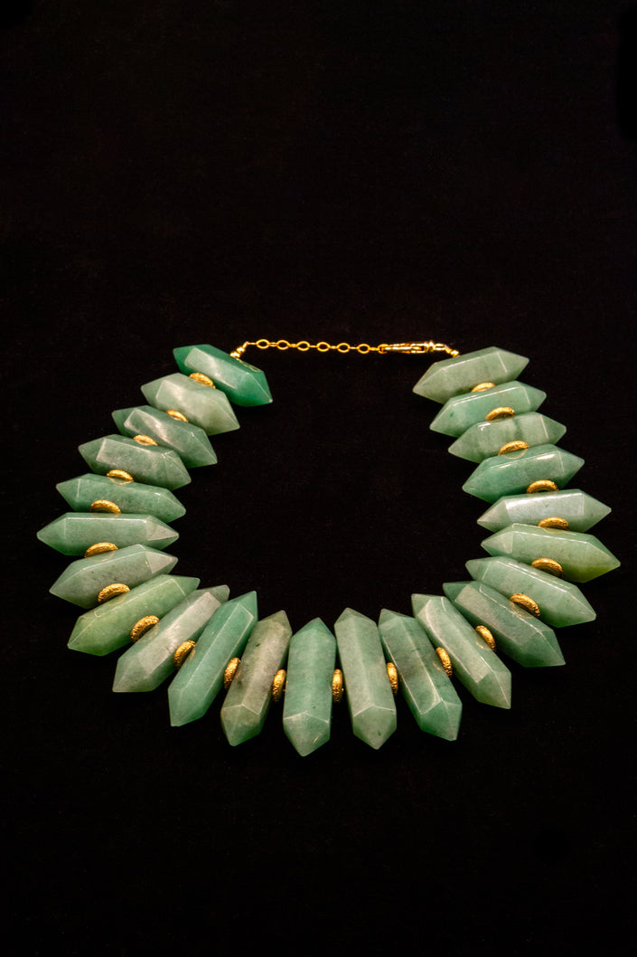 Green Aventurine Graduated Obelysk Necklace