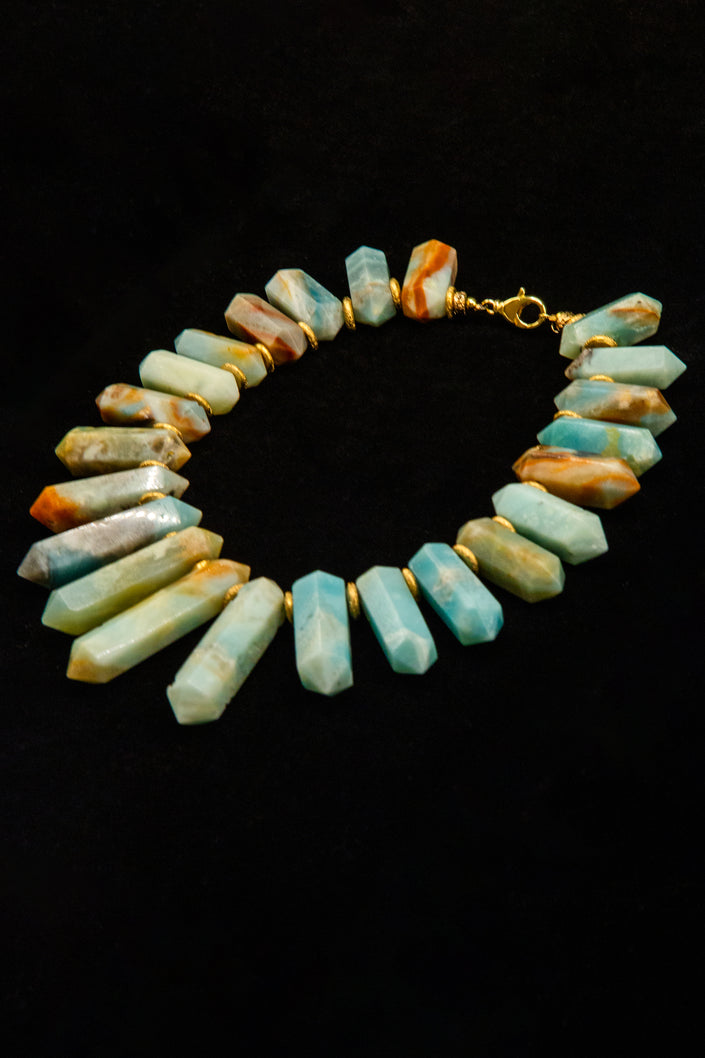Rainbow Amazonite Obelysk Graduated Necklace