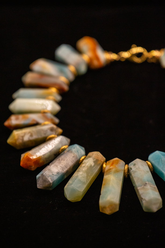 Rainbow Amazonite Obelysk Graduated Necklace