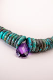 Graduated Turquoise Discs & Amethyst Center