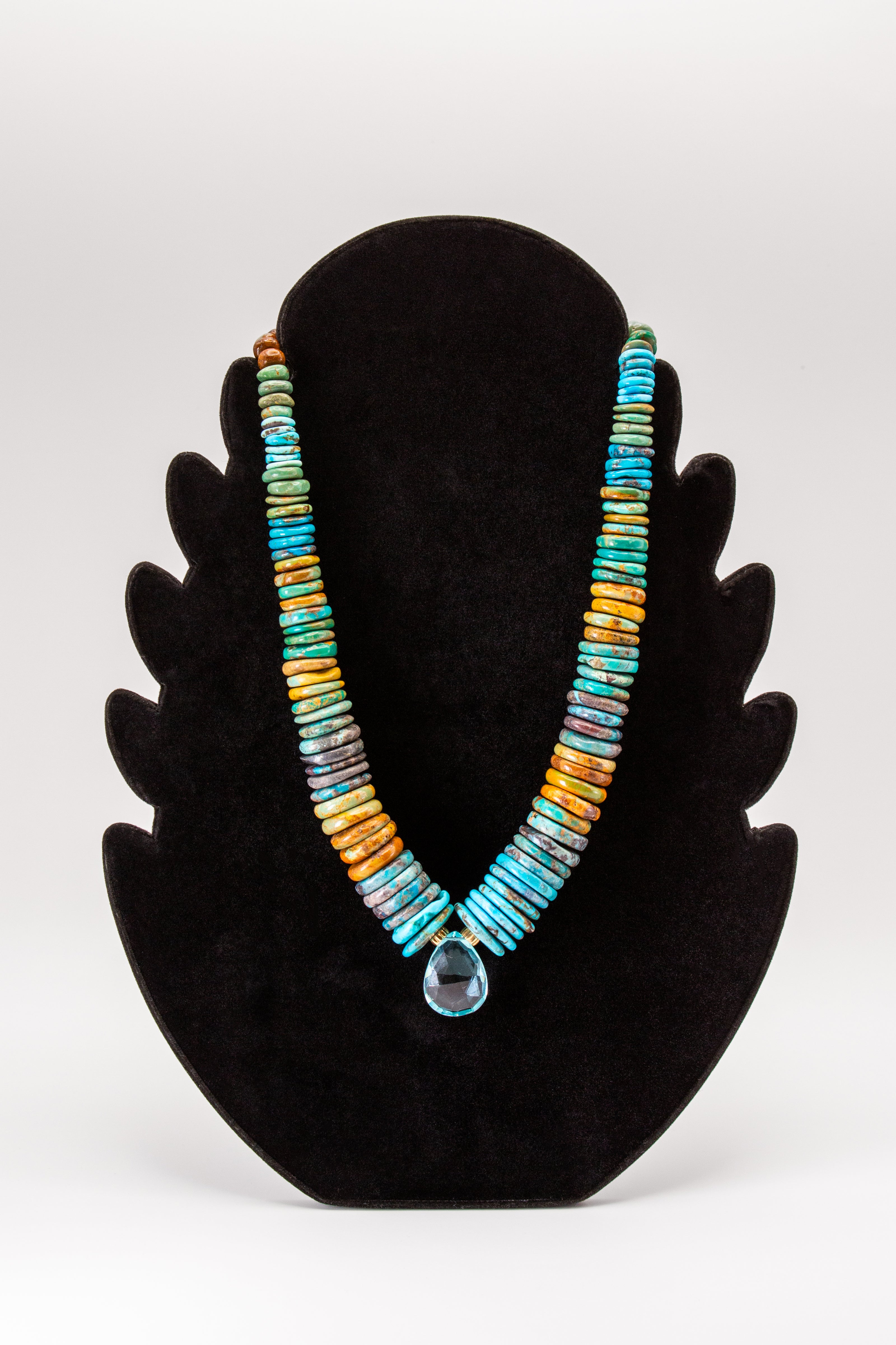 Teardrop Aquamarine Center Necklace