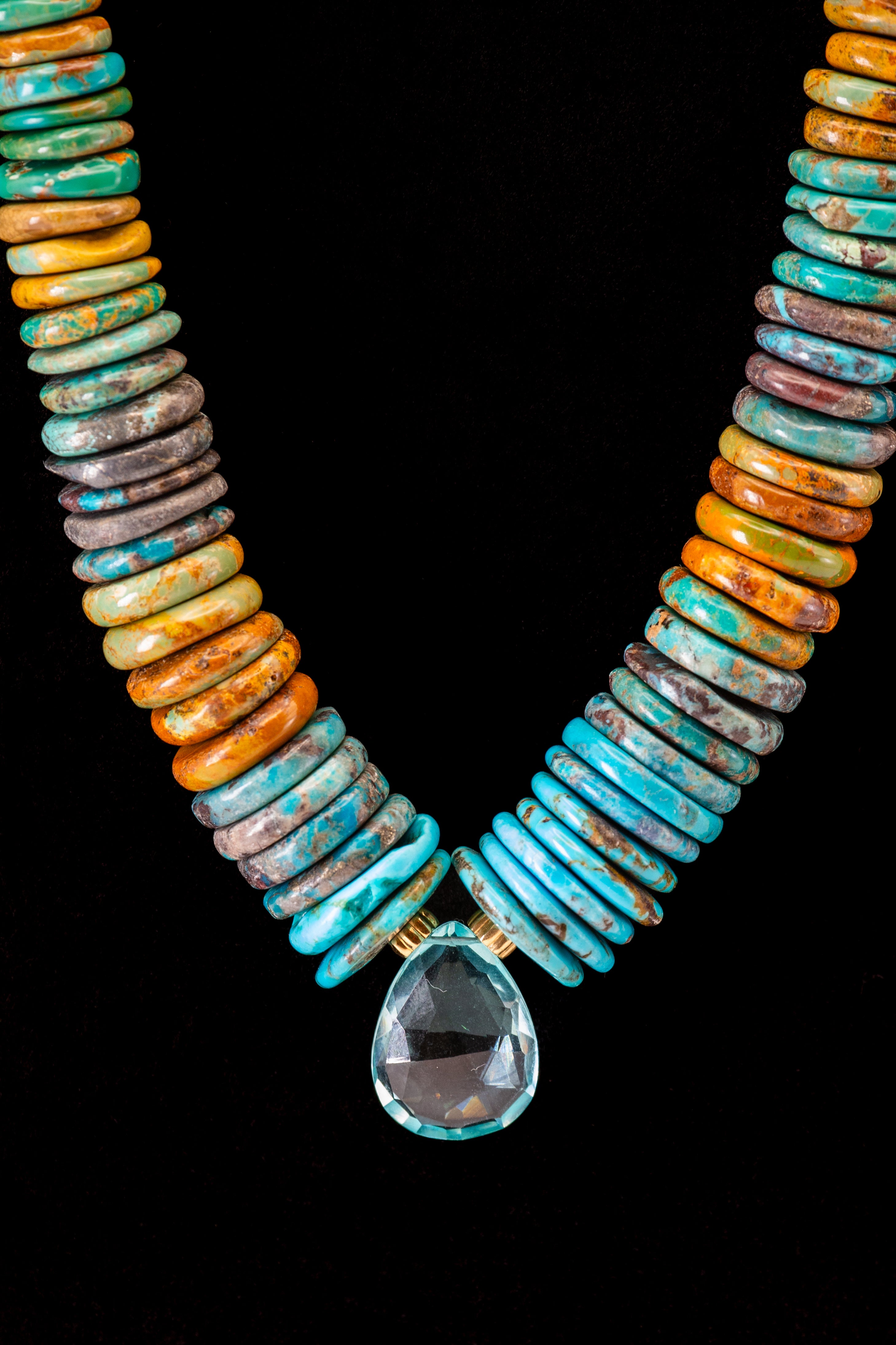 Teardrop Aquamarine Center Necklace