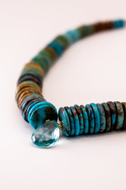 Teardrop Aquamarine Center Necklace