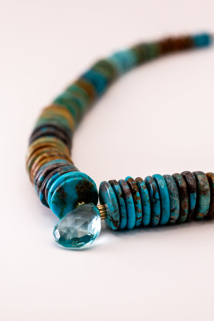 Teardrop Aquamarine Center Necklace