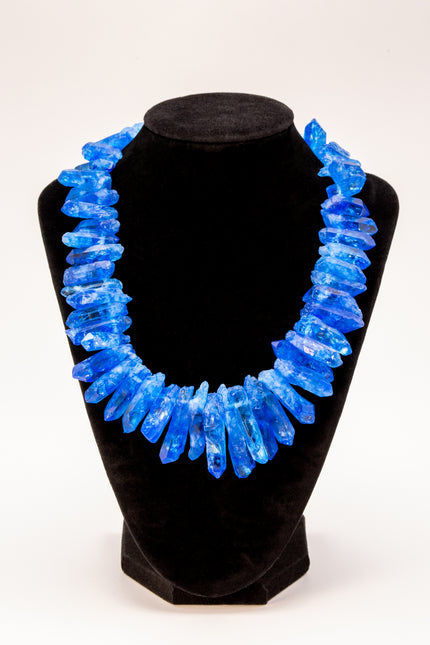 Electric Blue Sunburst Necklace