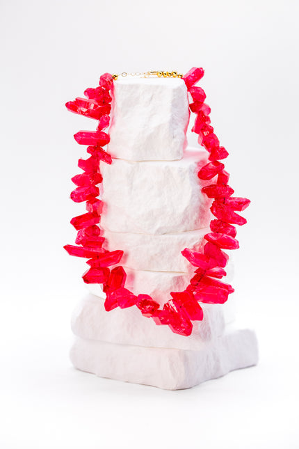 Fire Red Sunburst Necklace