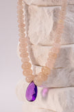 Amethyst Center Rose Quartz Necklace