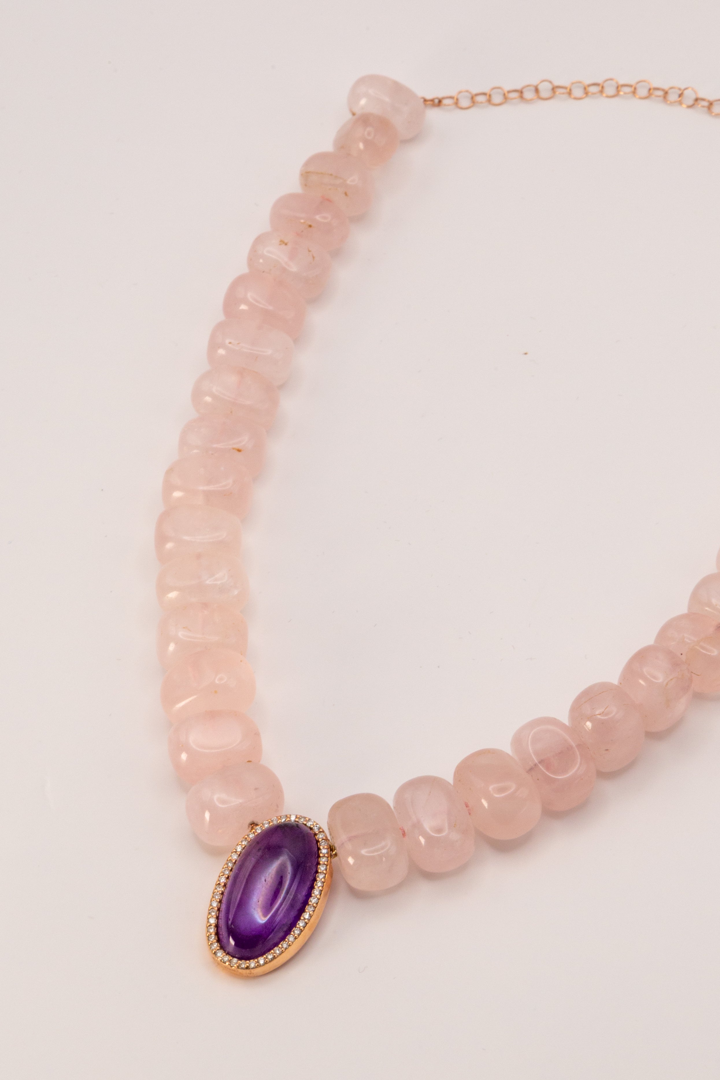Amethyst & Diamond Center Necklace