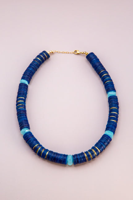 Navy Heishi Necklace