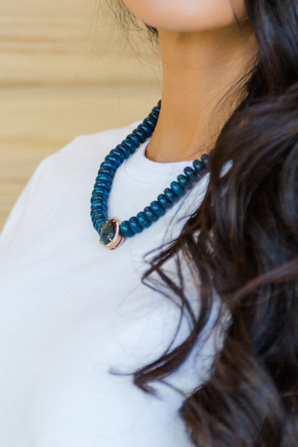 Labradorite and Diamond Center Necklace