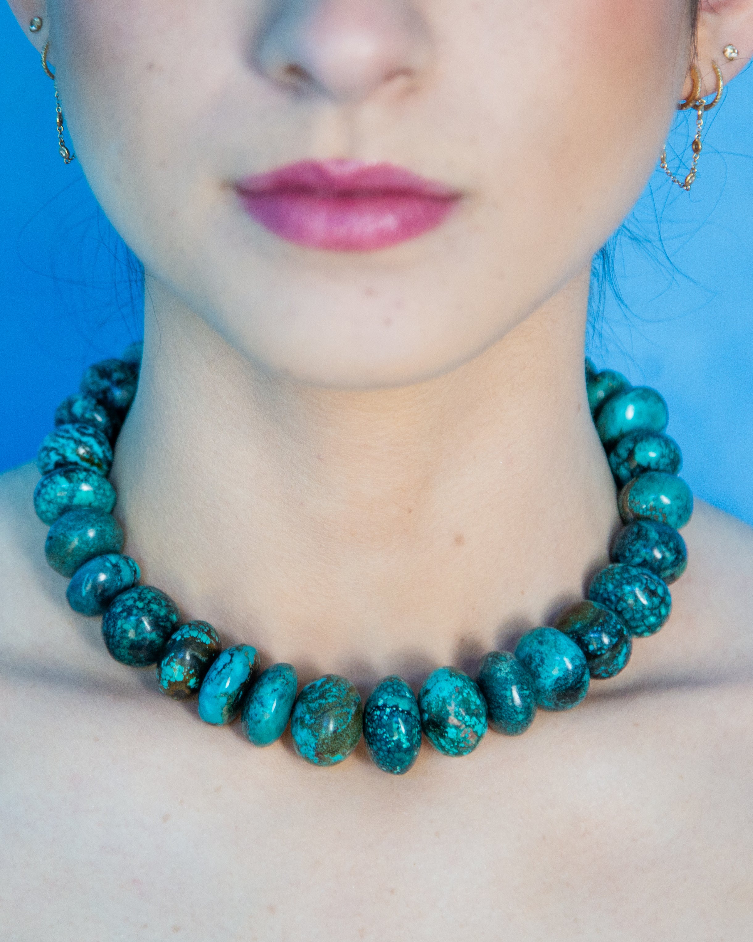 Large Graduated Tibetan Turquoise Necklace