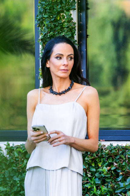 Charcoal Sunburst Necklace