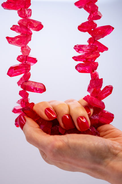 Fire Red Sunburst Necklace