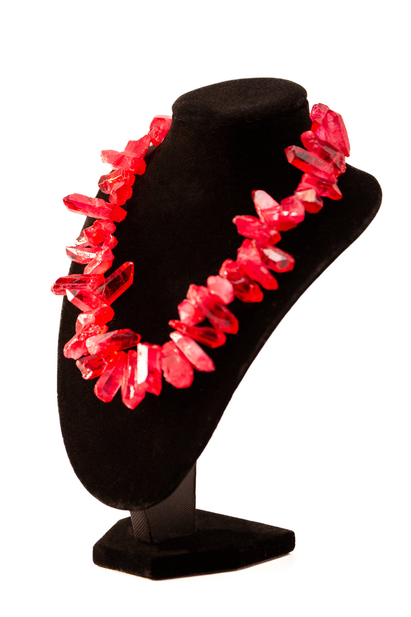 Fire Red Sunburst Necklace