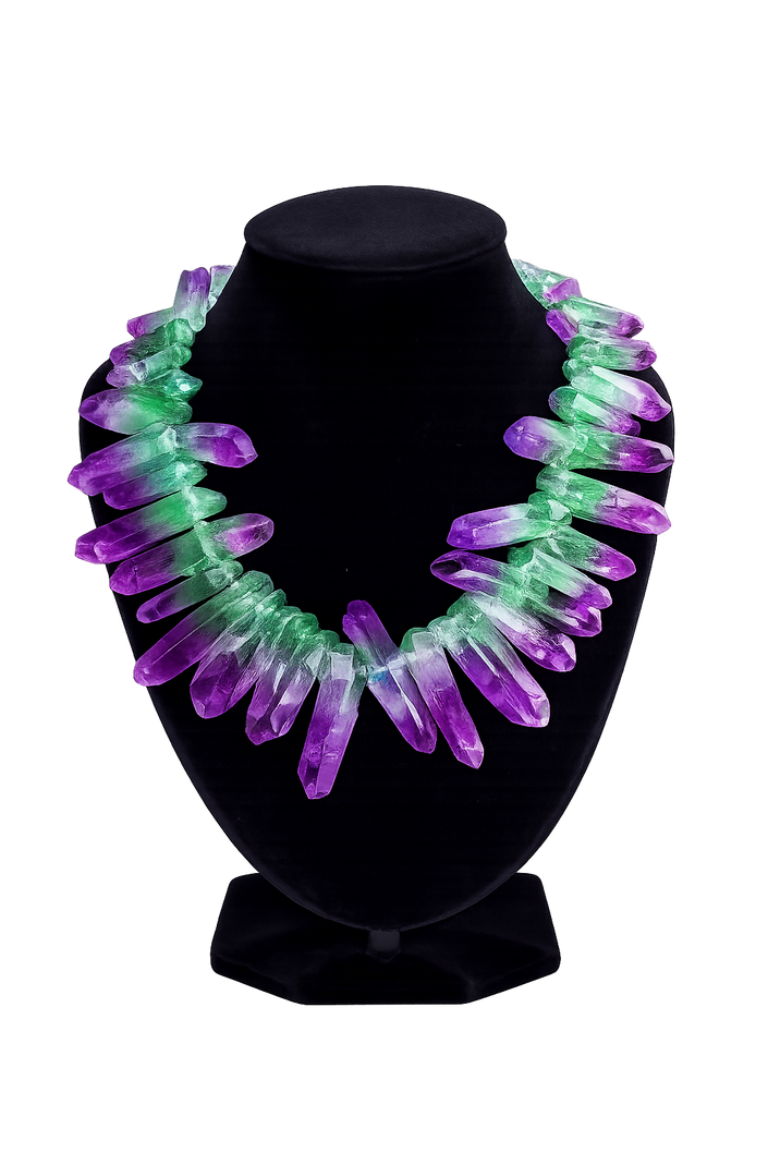 Rooted light Purple and Green Necklace