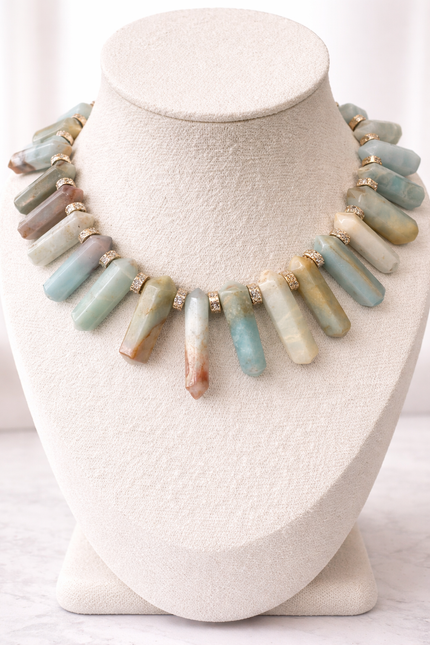 Medium Rainbow Amazonite Obelysk Necklace