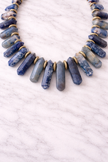 Large Lapis Lazuli Obelysk Necklace Graduated