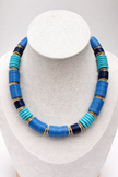 Three Shades of Blue Heishi Necklace