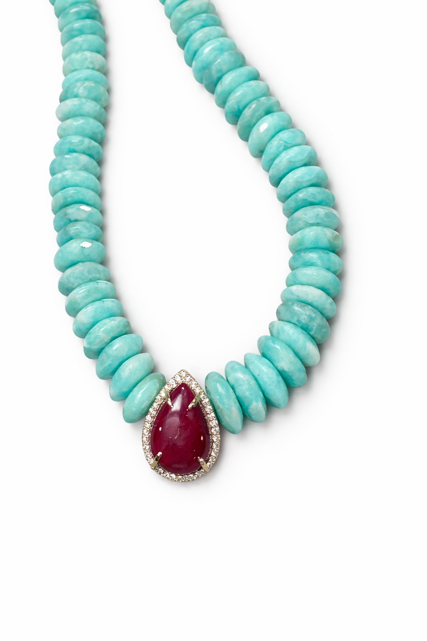 Ruby and Diamonds Center Necklace