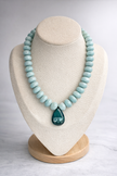 London Blue Topaz Center Amazonite Necklace