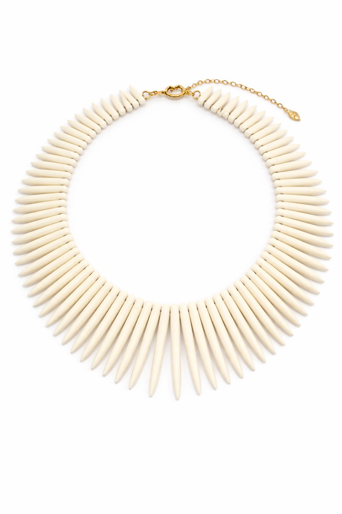 White Turquoise Spear Necklace