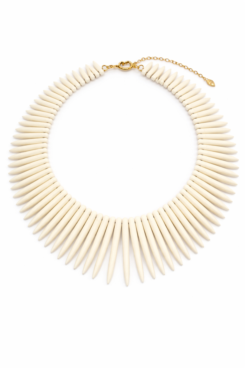 White Turquoise Spear Necklace