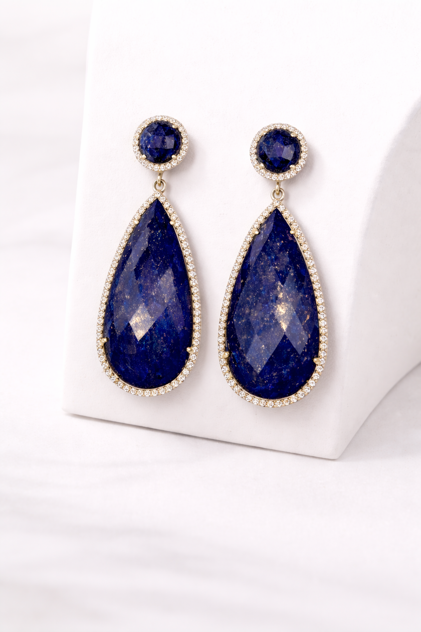 Lapis Lazuli and Diamonds Earrings